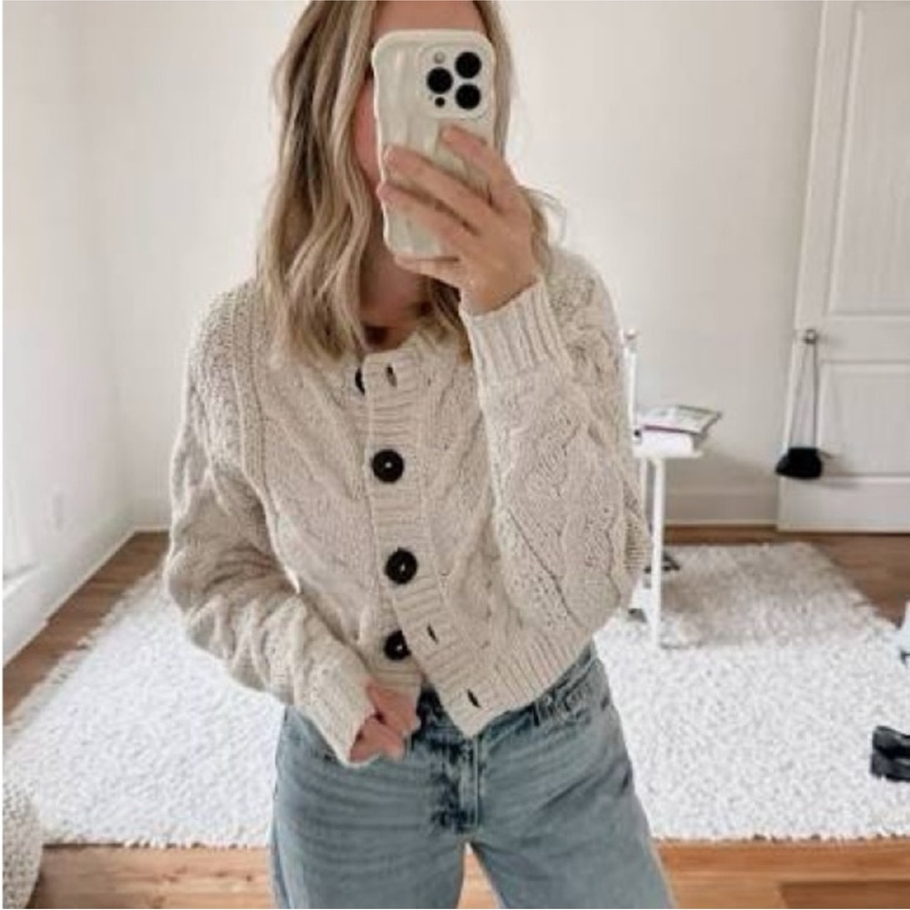 Free People Bonfire Cardi in Cream